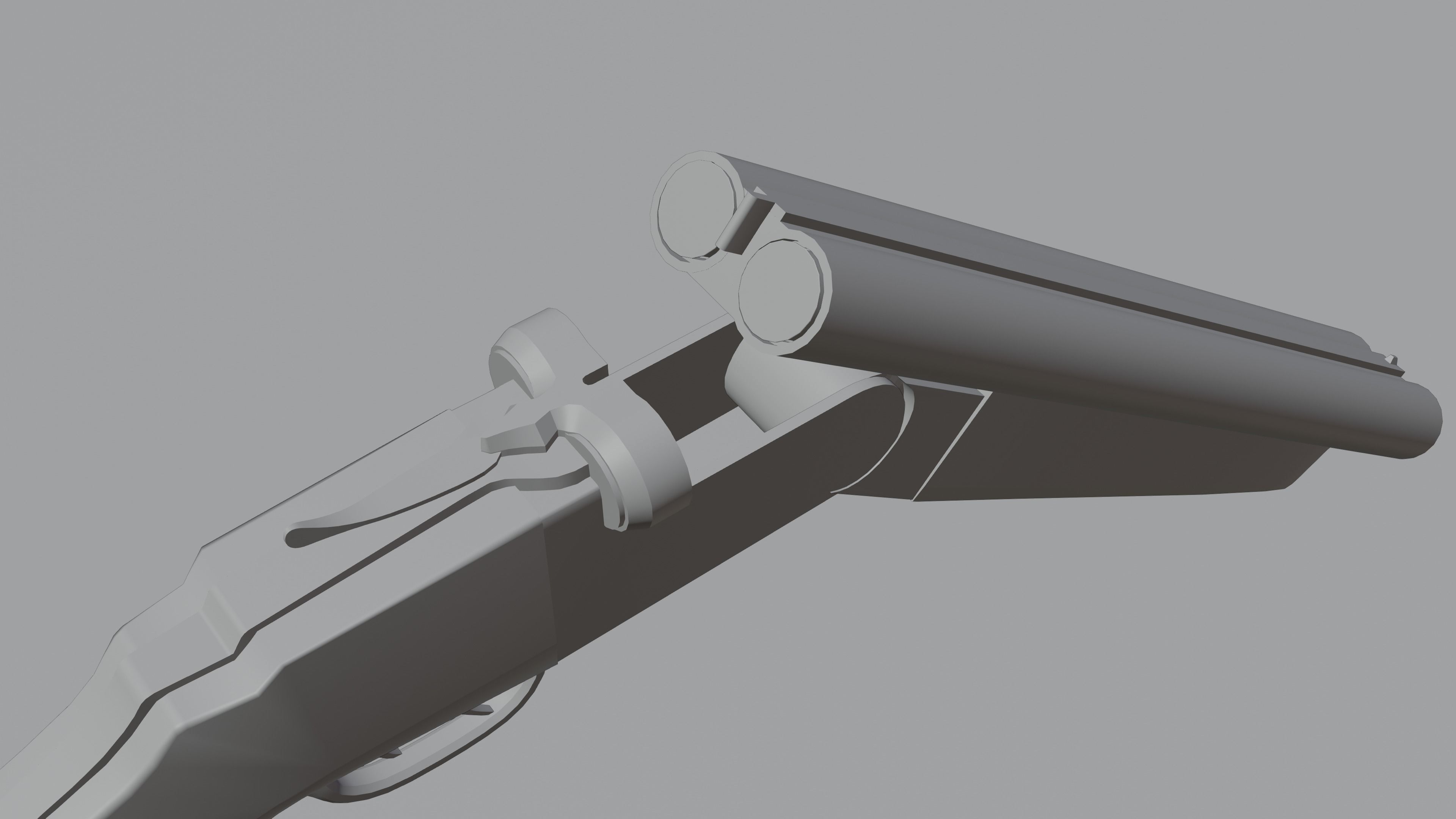 Double Barrel Shotgun  Low poly Gun gameprop Low-poly 3D model_4