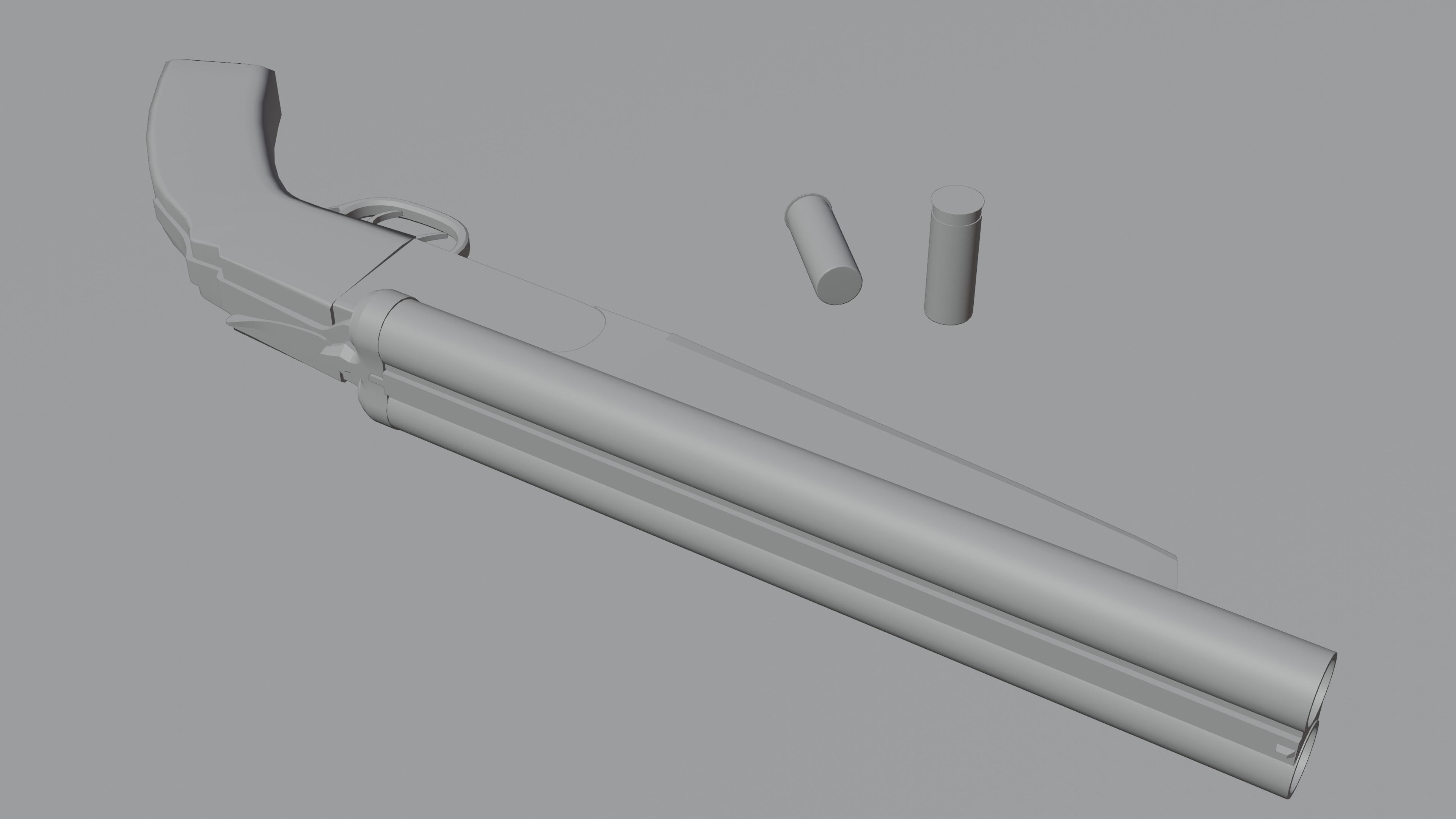 Double Barrel Shotgun  Low poly Gun gameprop Low-poly 3D model_13