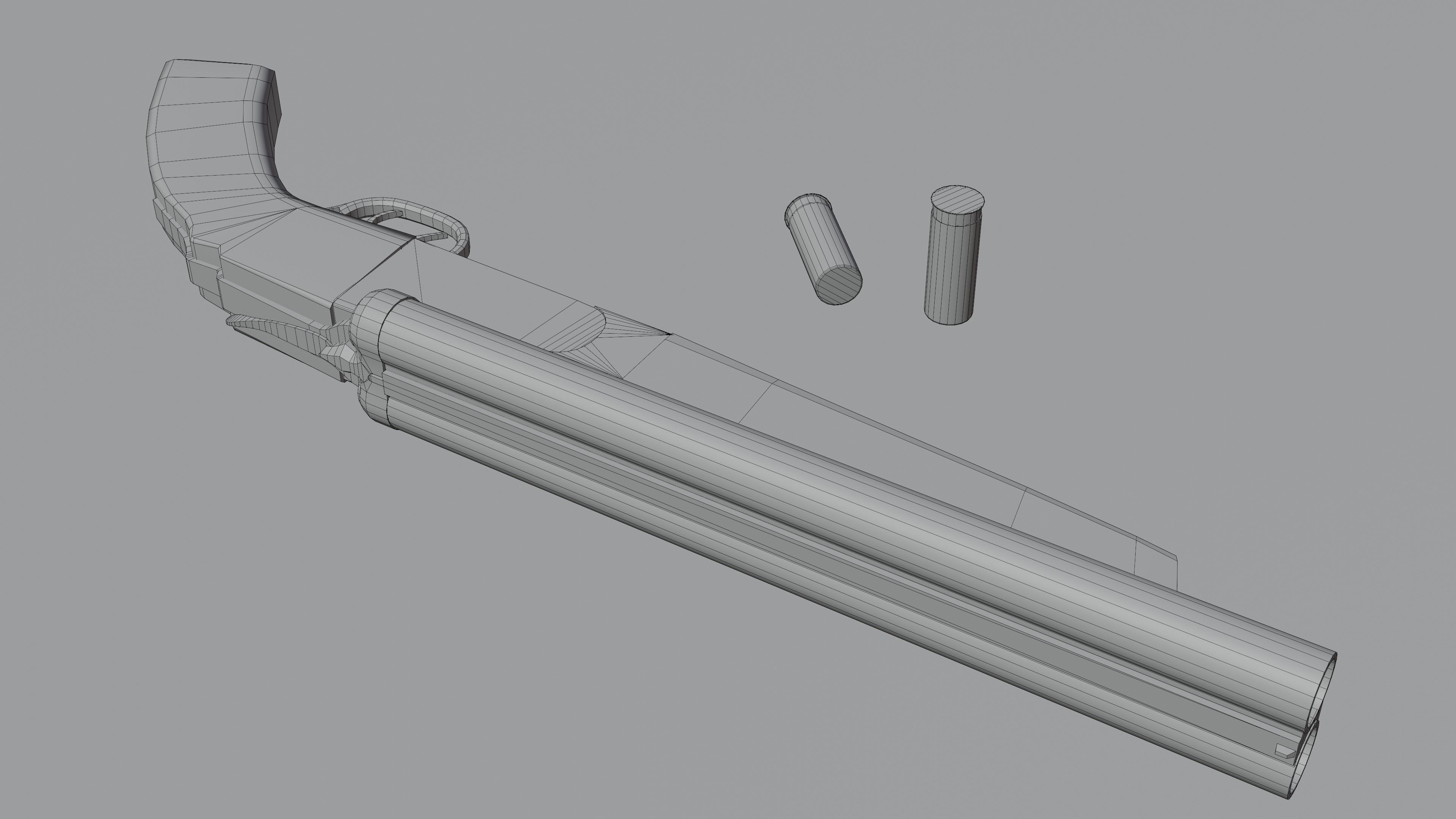 Double Barrel Shotgun  Low poly Gun gameprop Low-poly 3D model_12