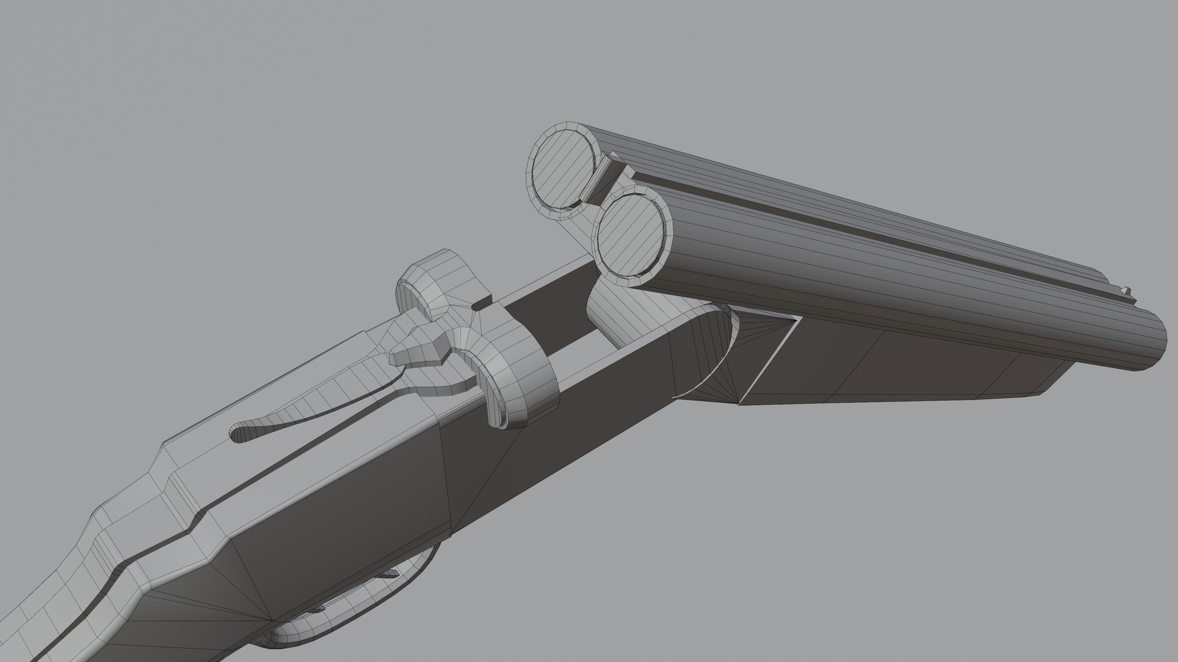 Double Barrel Shotgun  Low poly Gun gameprop Low-poly 3D model_5