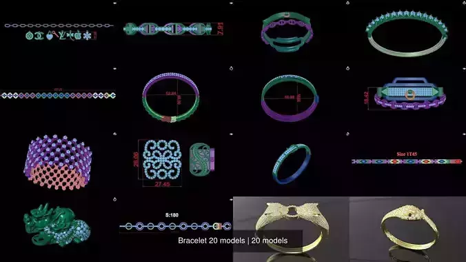 Bracelet 20 models 3D Model Collection