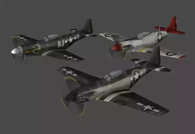 North american P-51 Mustang 3D FBX Model