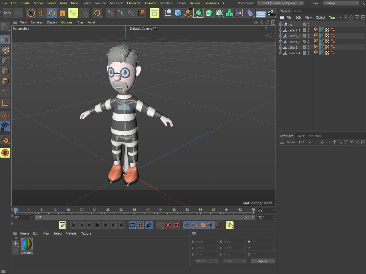 Cartoon characters-jailer and policeman Low-poly 3D model_21