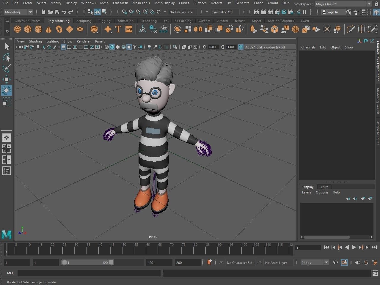 Cartoon characters-jailer and policeman Low-poly 3D model_22