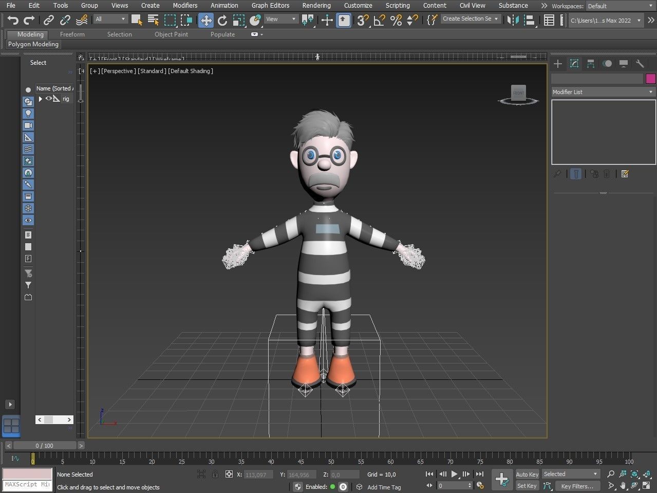 Cartoon characters-jailer and policeman Low-poly 3D model_23