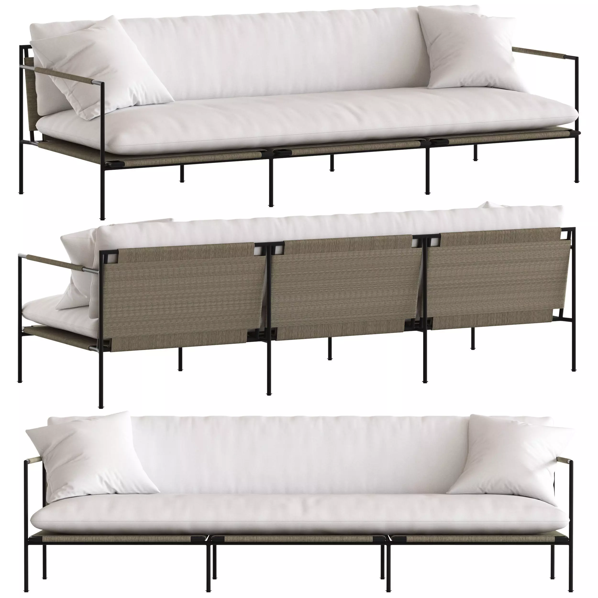 Coco Republic Malmo Outdoor Sofa 3D model_0