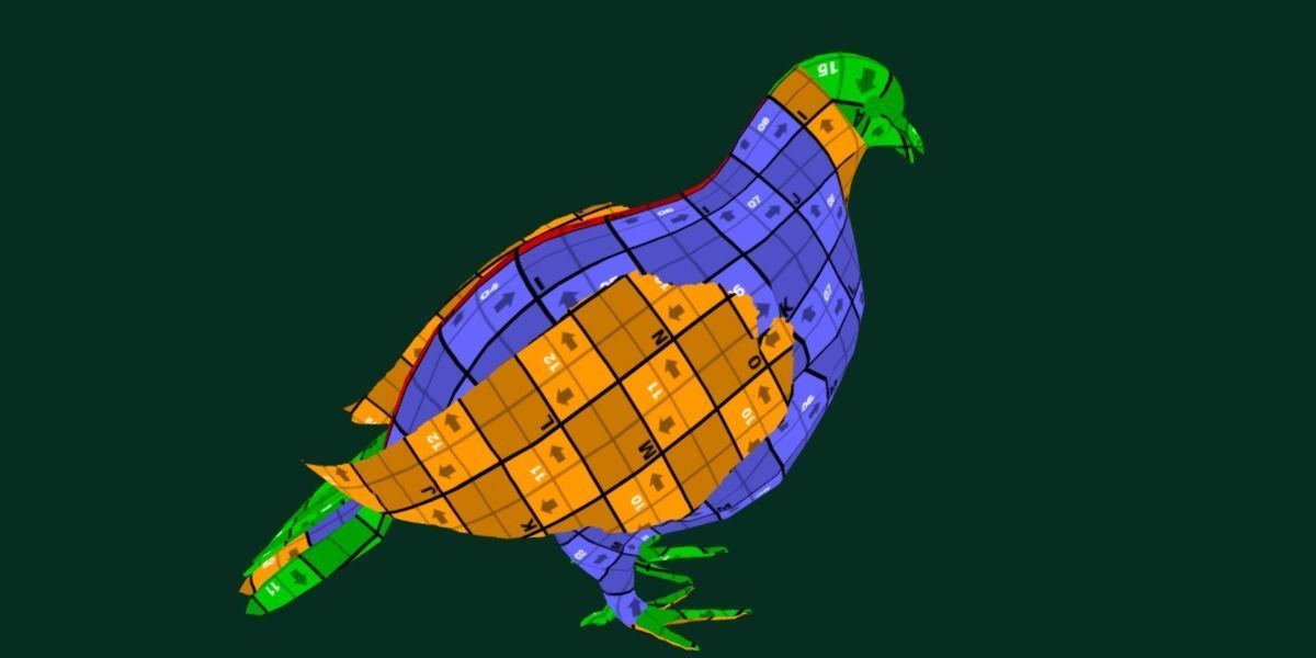 Rock Ptarmigans Bird  Low-poly 3D model_19