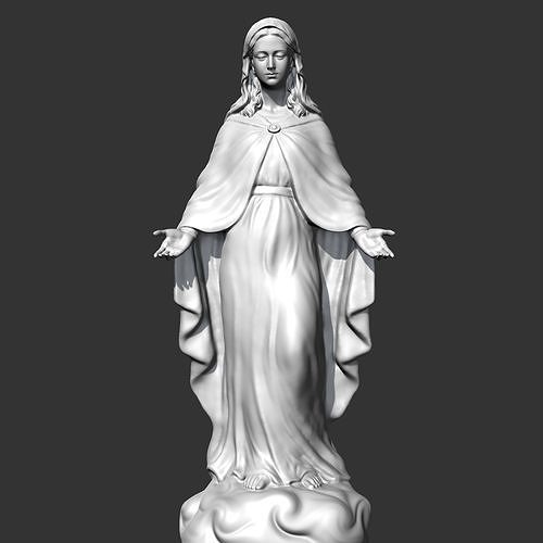 Virgin Mary Statue V3 3D print model 3D print model