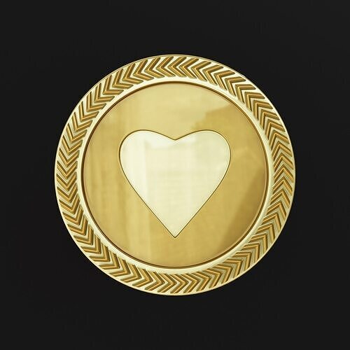 love coin Low-poly 3D print model