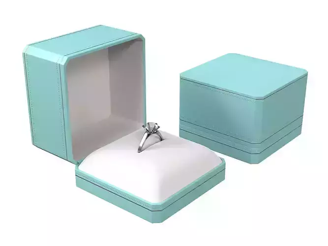 Ring with Blue Box Low-poly 3D model