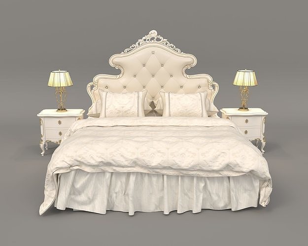 Classic European style Bed set 39 3D model
