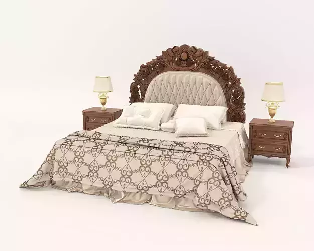 Classic European style Bed set 40 3D model