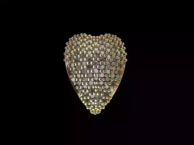 Pave Heart Pendant 3D print model