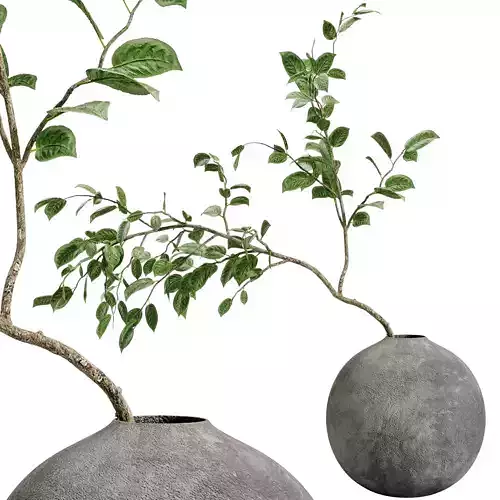 Faux Manzanita Bean Leaf Branch