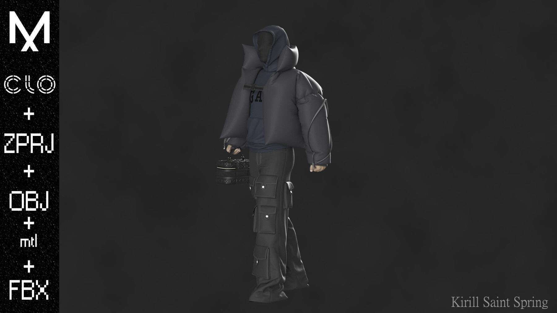 New Swag Outfit Marvelous designer Clo3d OBJ mtl FBX ZPRJ 3D model_2