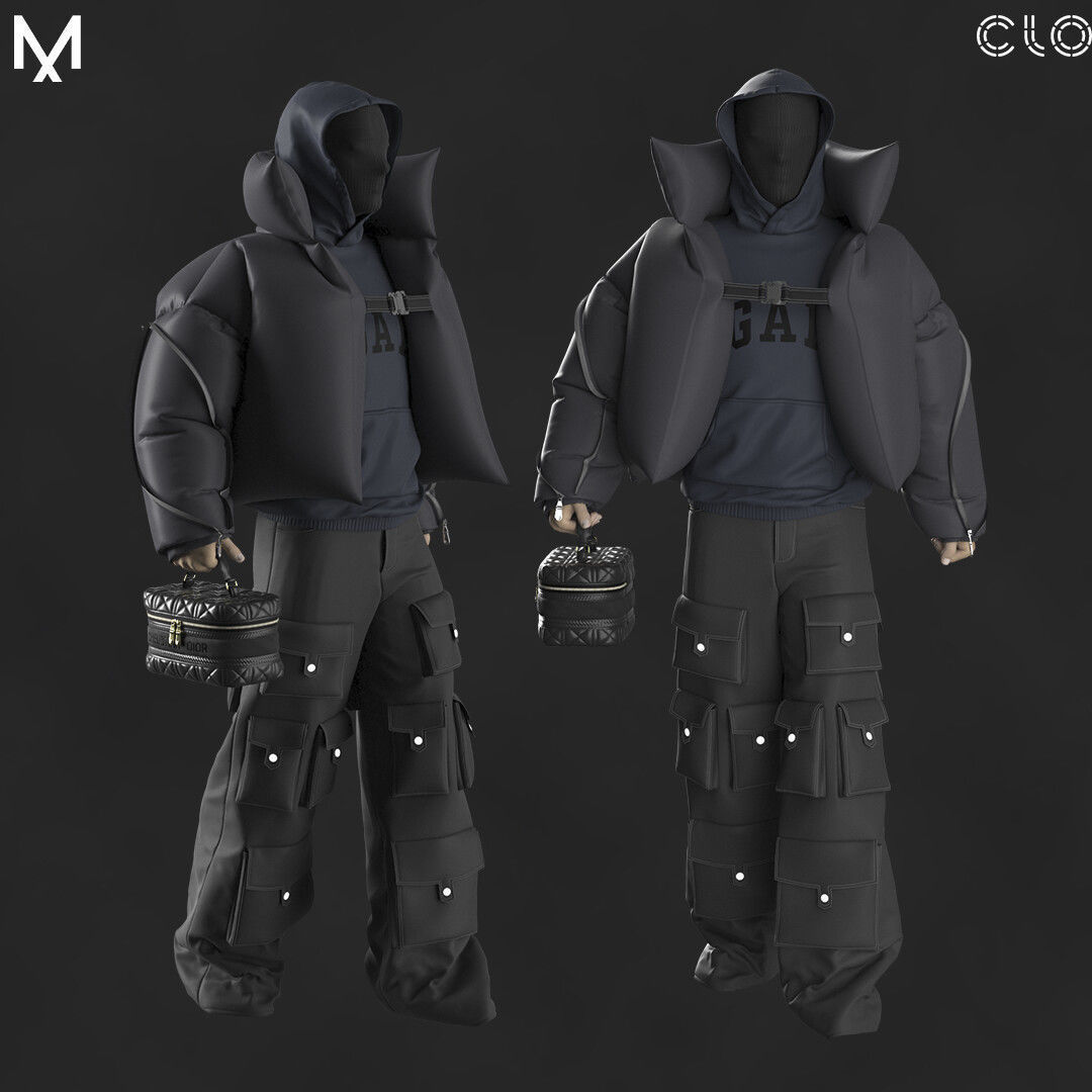 New Swag Outfit Marvelous designer Clo3d OBJ mtl FBX ZPRJ 3D model_1