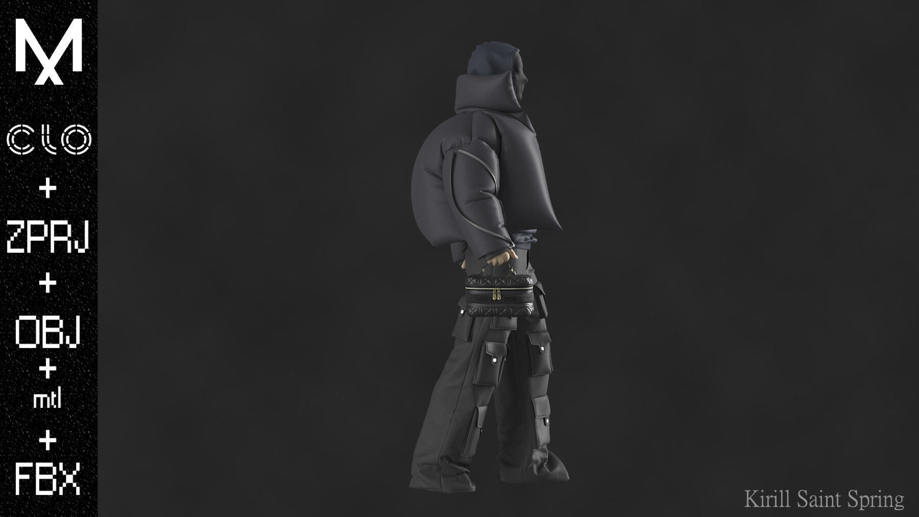 New Swag Outfit Marvelous designer Clo3d OBJ mtl FBX ZPRJ 3D model_8