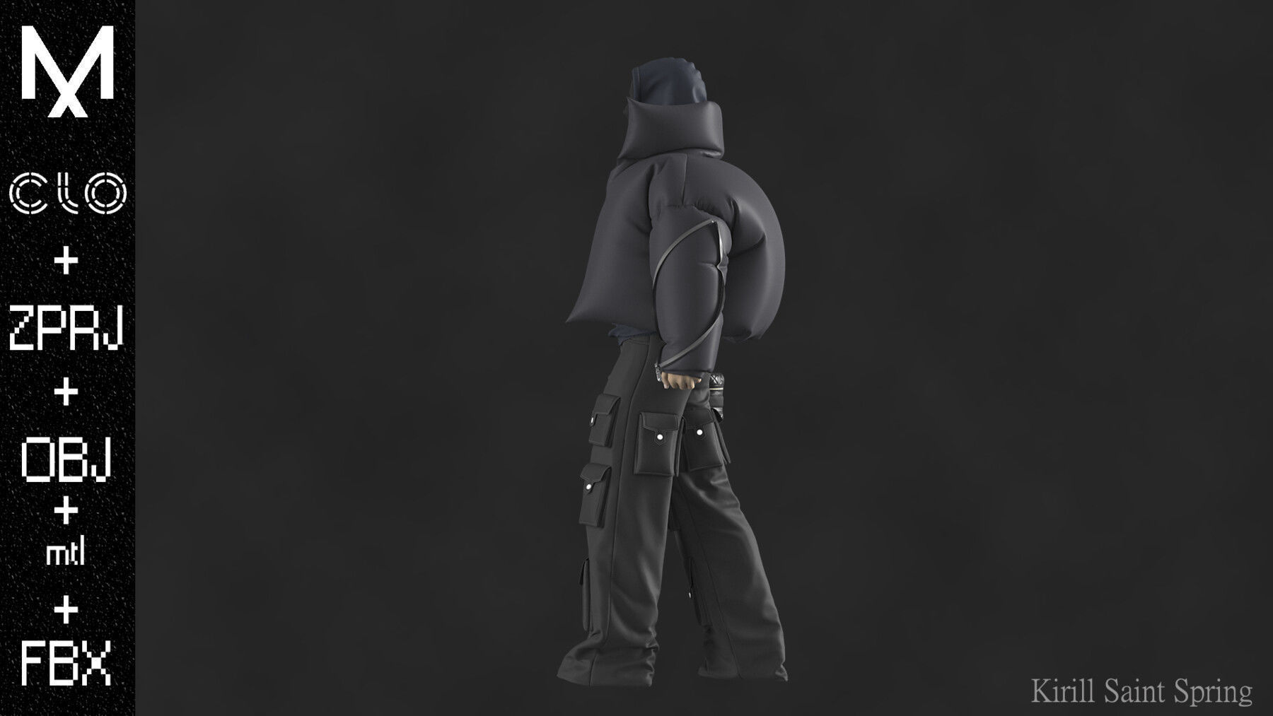 New Swag Outfit Marvelous designer Clo3d OBJ mtl FBX ZPRJ 3D model_5