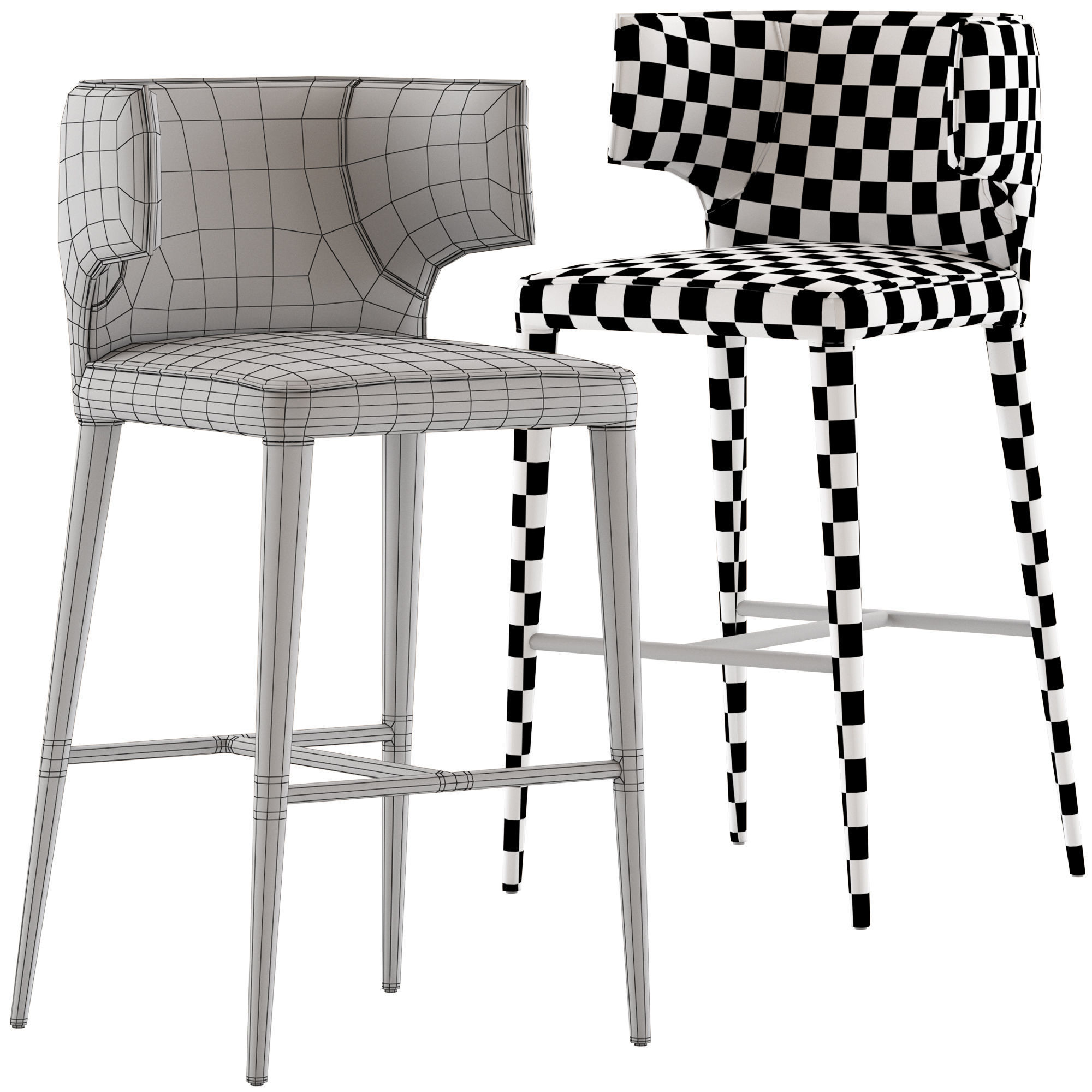 Coco Republic Melrose Stools 3D model_5