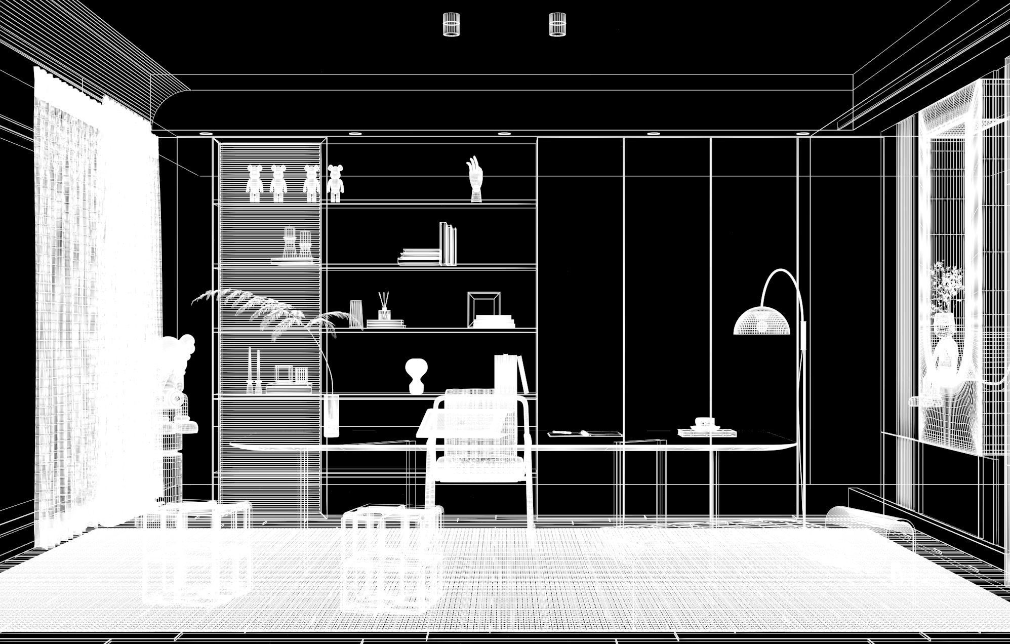 3D model of interior study 3D model_9