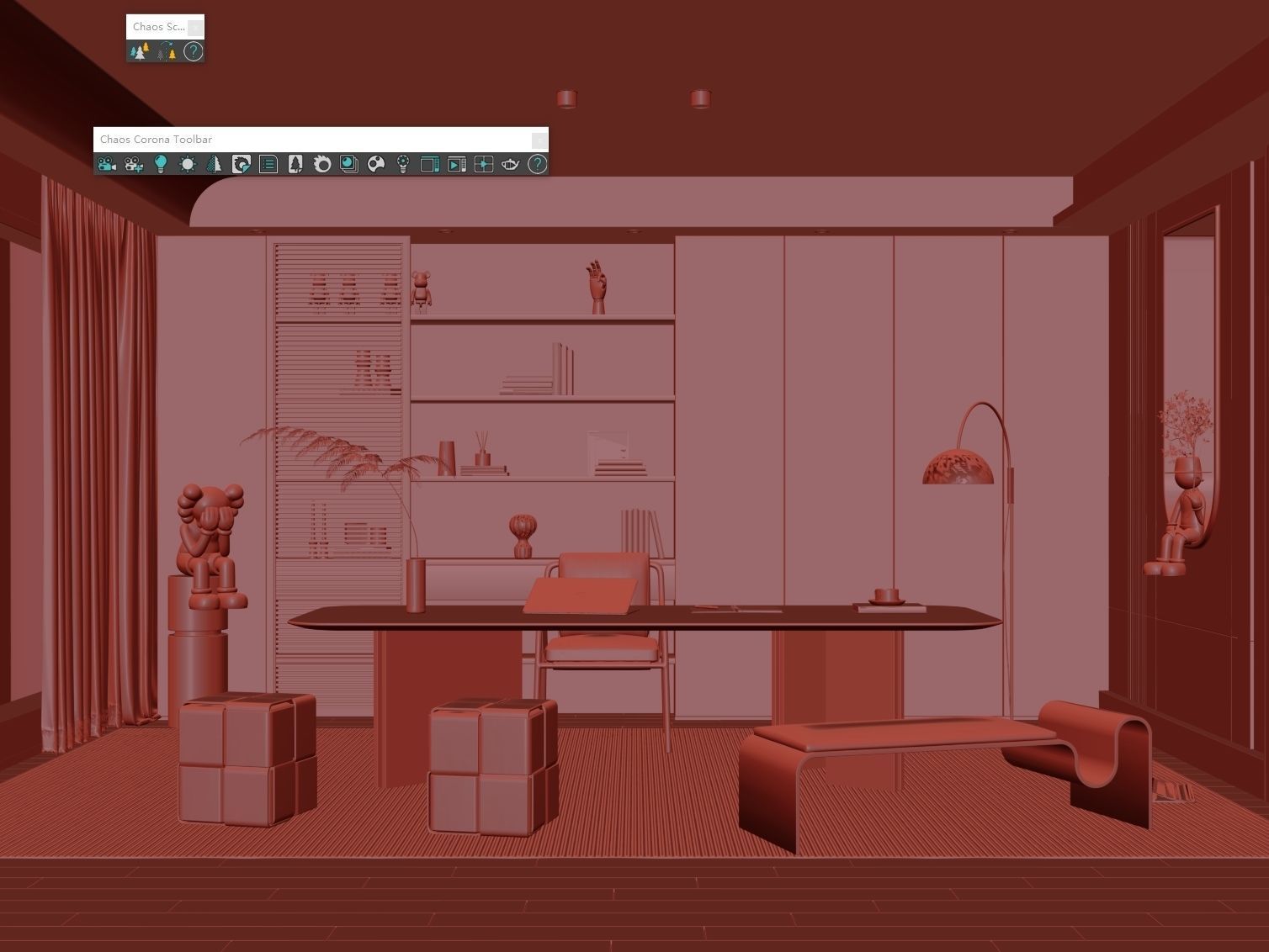 3D model of interior study 3D model_8