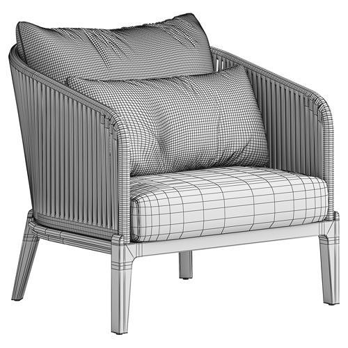 Coco Republic Miller Outdoor Lounge Chair 3D model 5