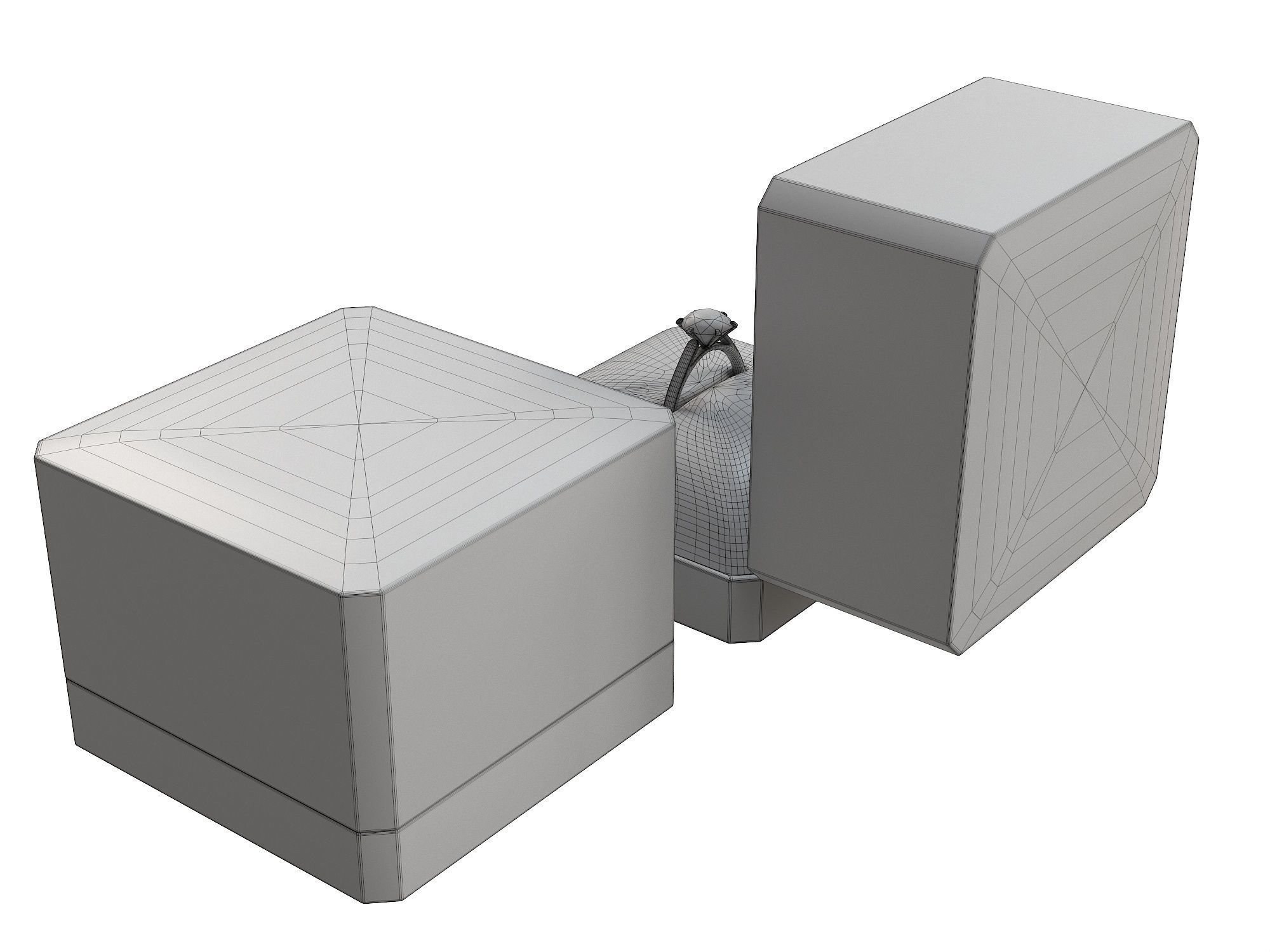 Ring with Red Box Low-poly 3D model_6