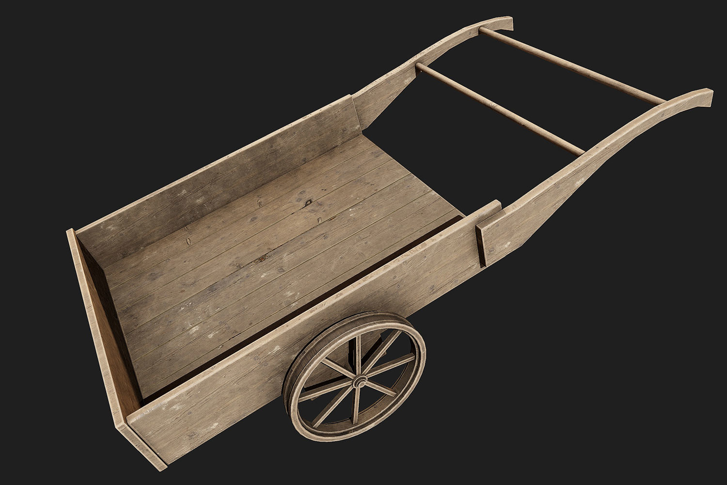 4 Old wooden carriage 3D Model Collection_1