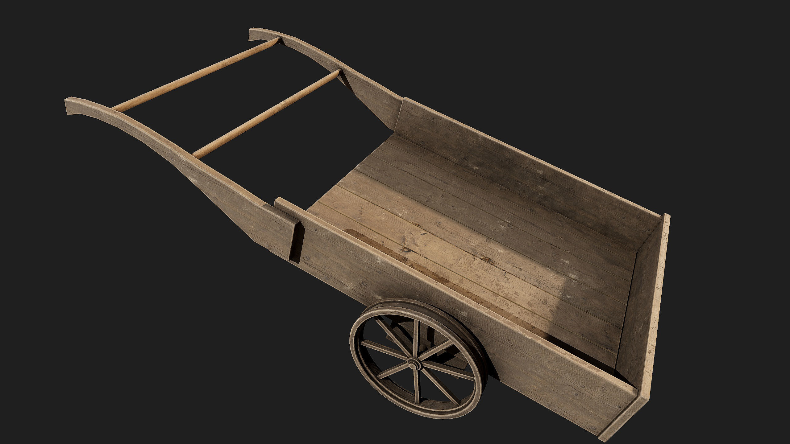 4 Old wooden carriage 3D Model Collection_2