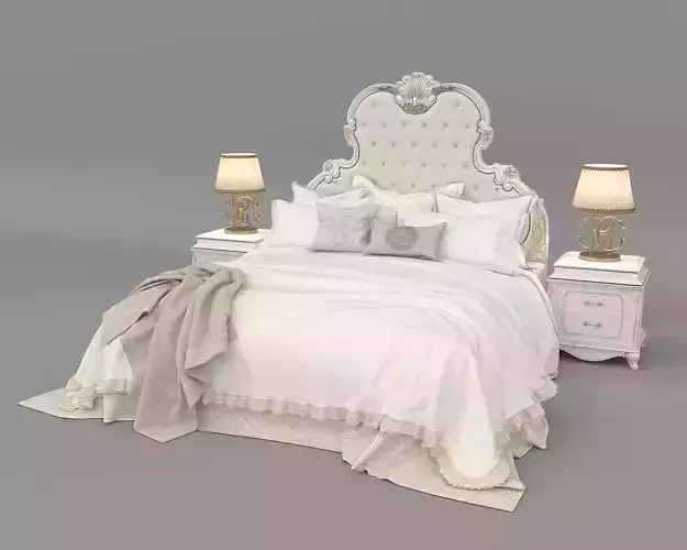 Classic European style Bed set 43 3D model