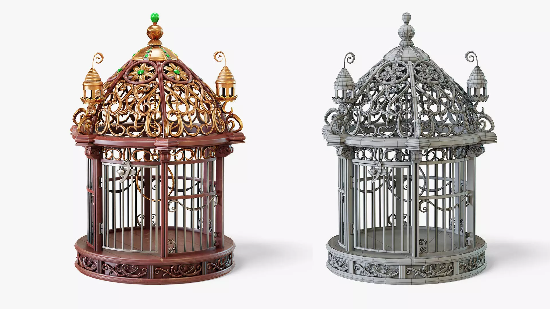Birdcage Fantasy Low-poly 3D model_0