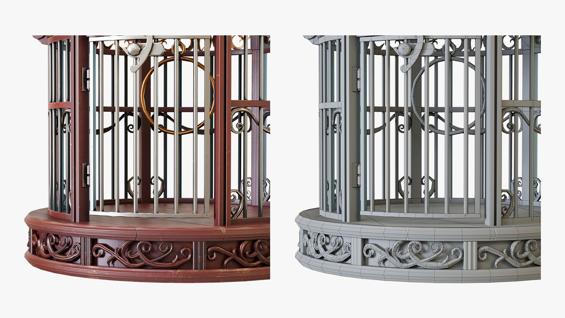 Birdcage Fantasy Low-poly 3D model_9