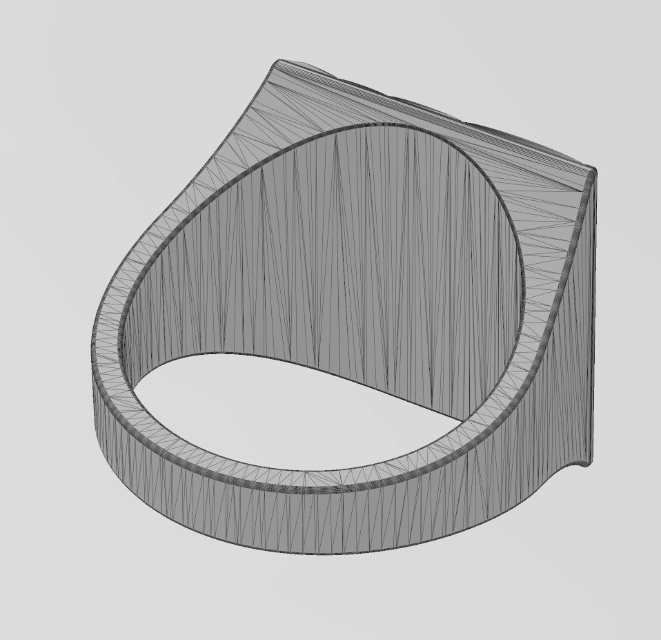 Abstract dome wave pattern square signet ring US sizes 7to11 3D print model_15