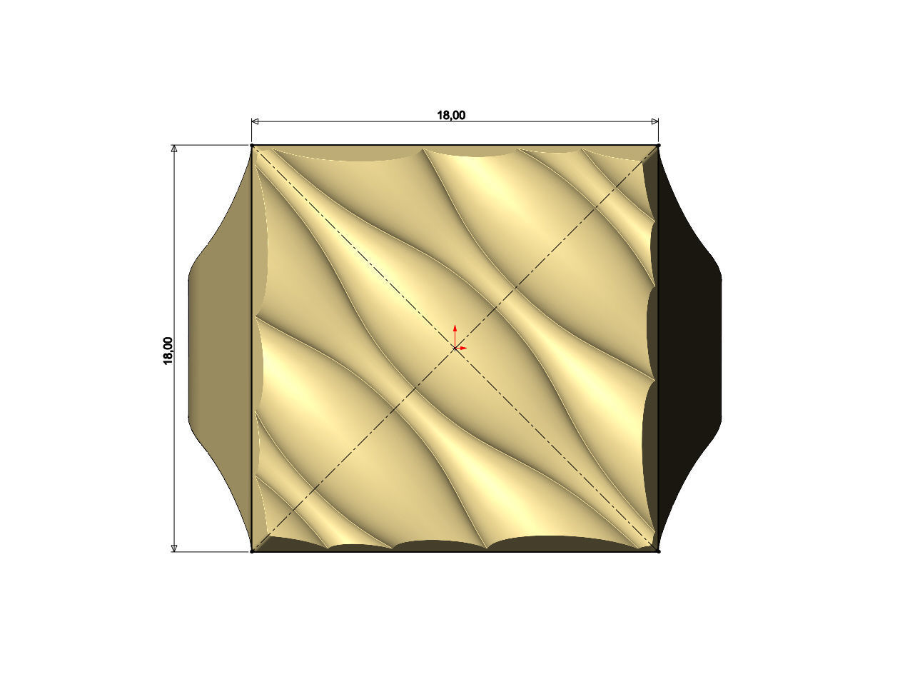 Abstract dome wave pattern square signet ring US sizes 7to11 3D print model_8