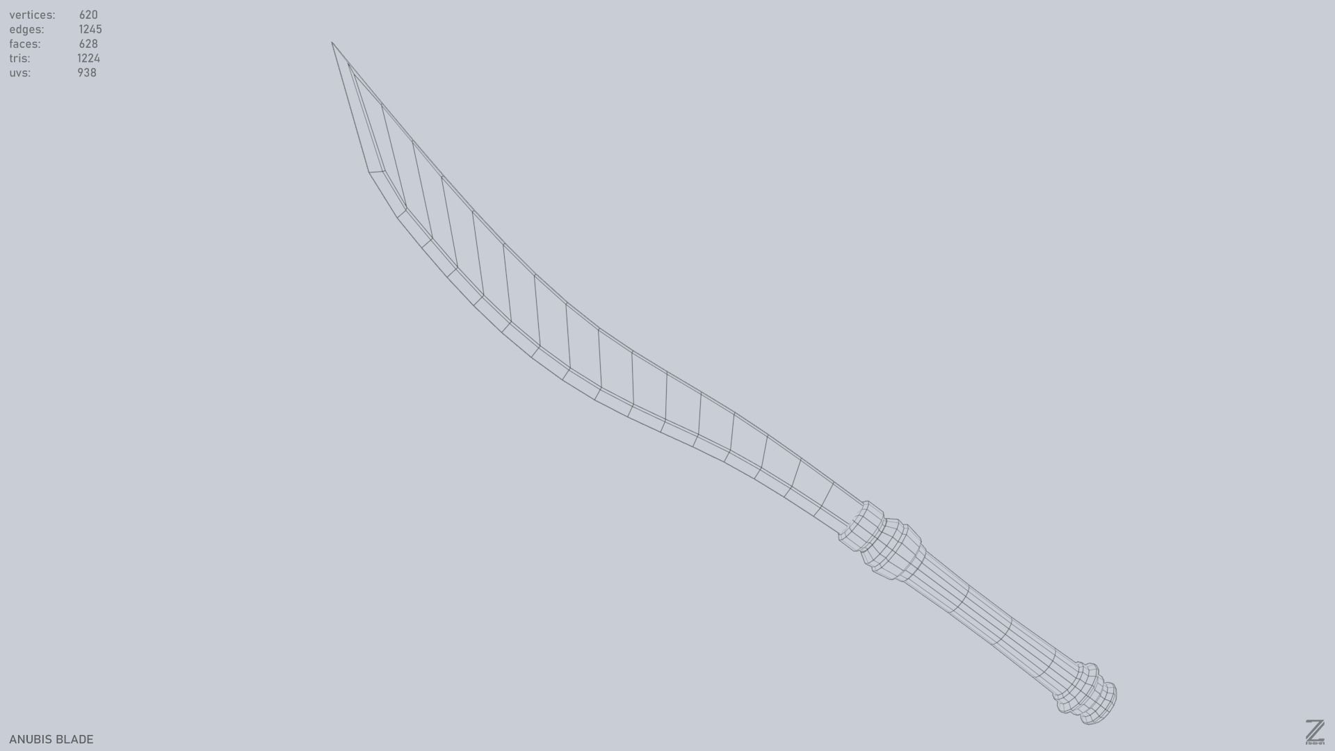 Anubis blade Low-poly 3D model_10