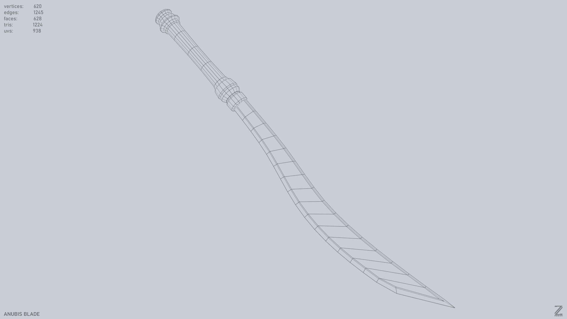 Anubis blade Low-poly 3D model_13