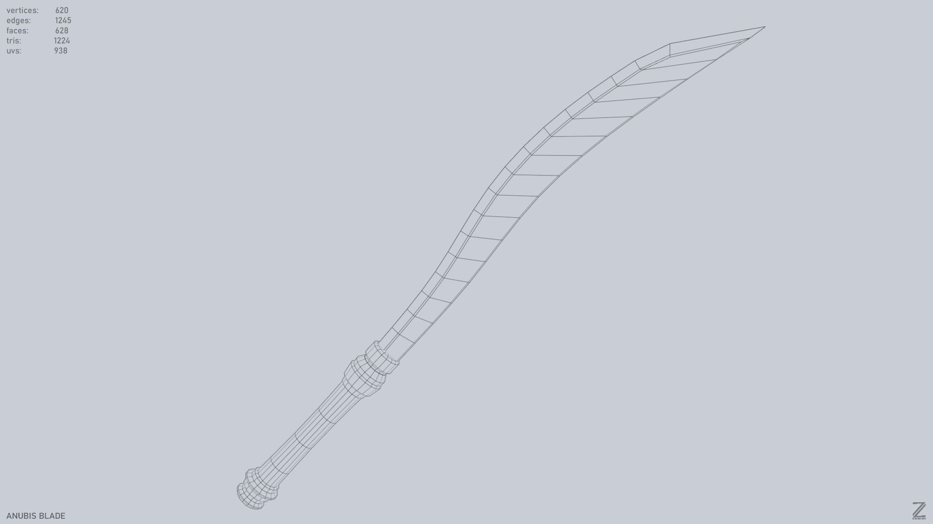 Anubis blade Low-poly 3D model_14