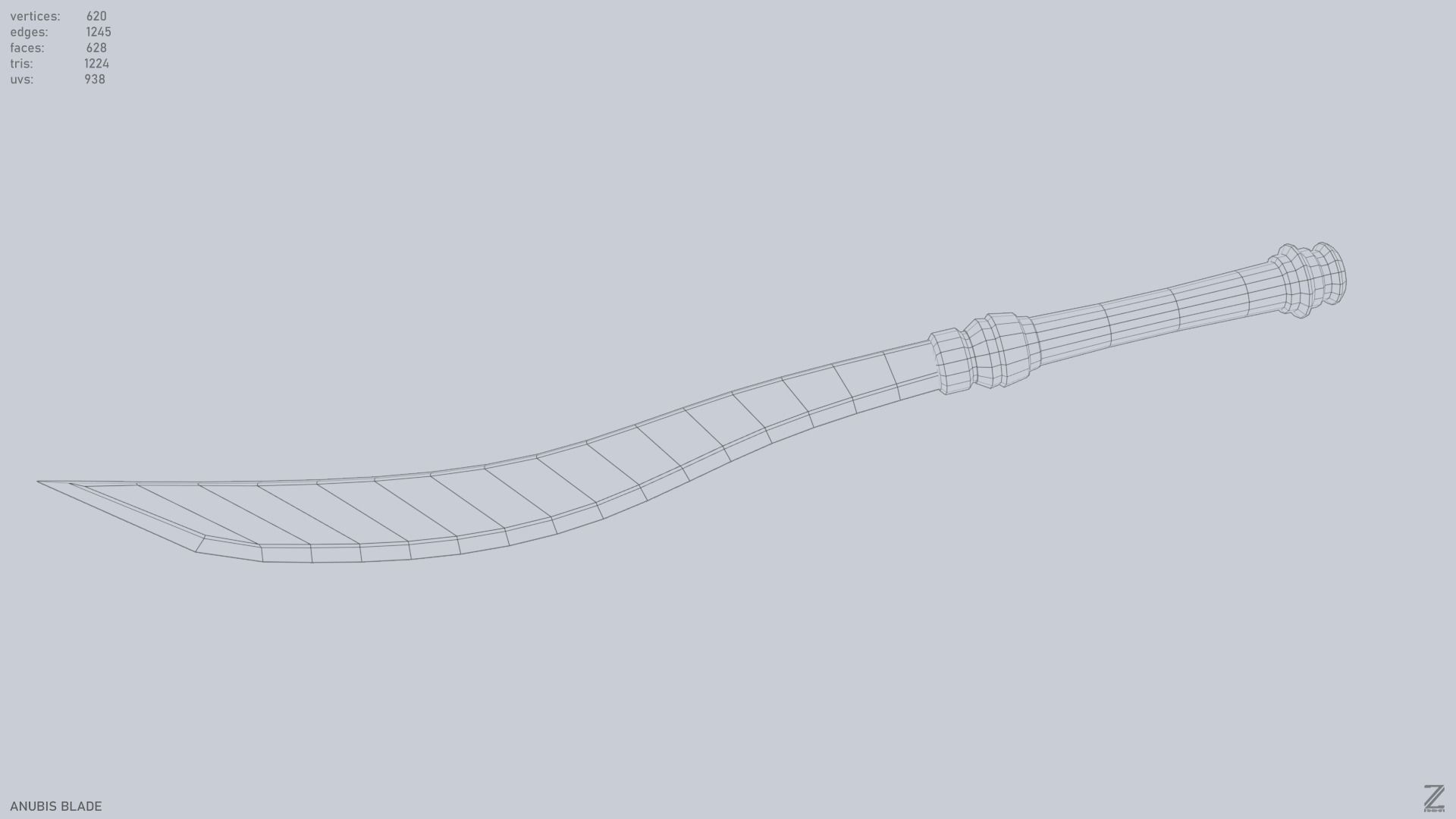 Anubis blade Low-poly 3D model_11