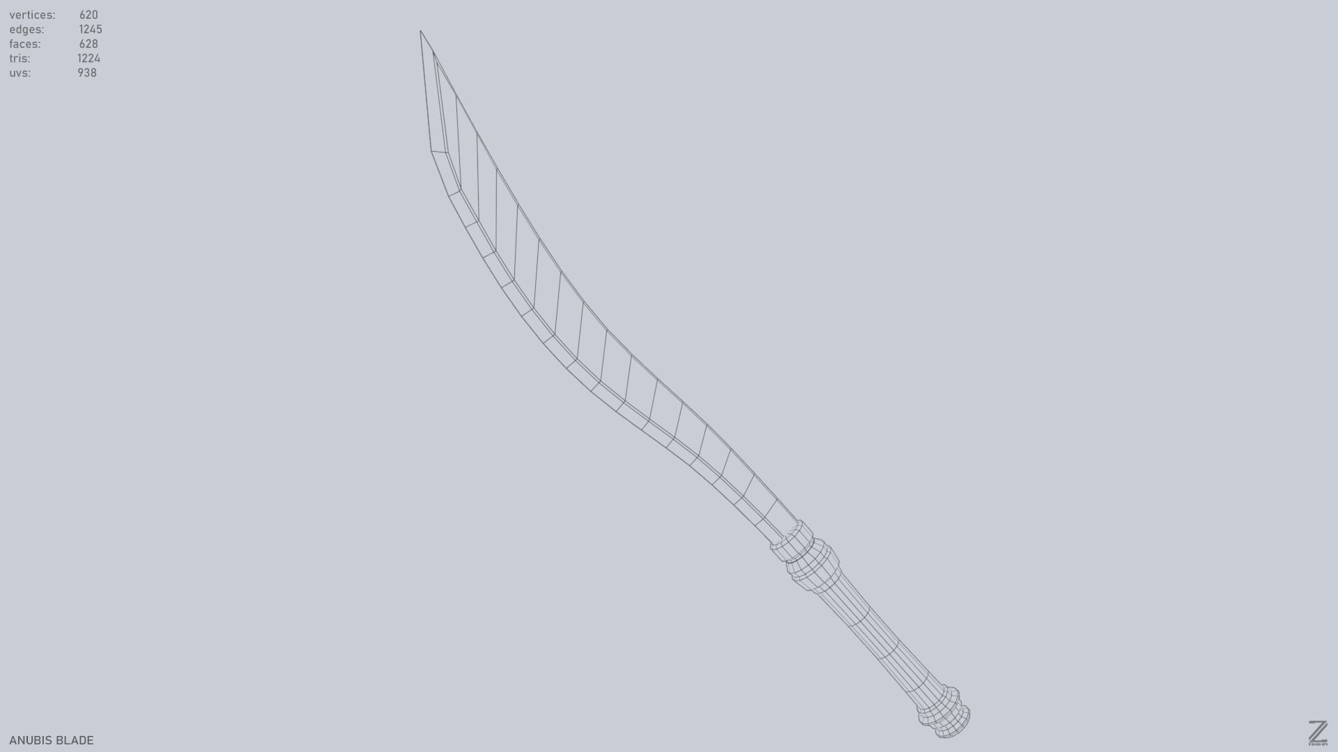 Anubis blade Low-poly 3D model_15