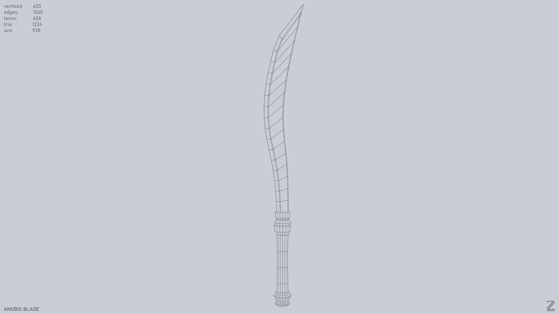 Anubis blade Low-poly 3D model_9