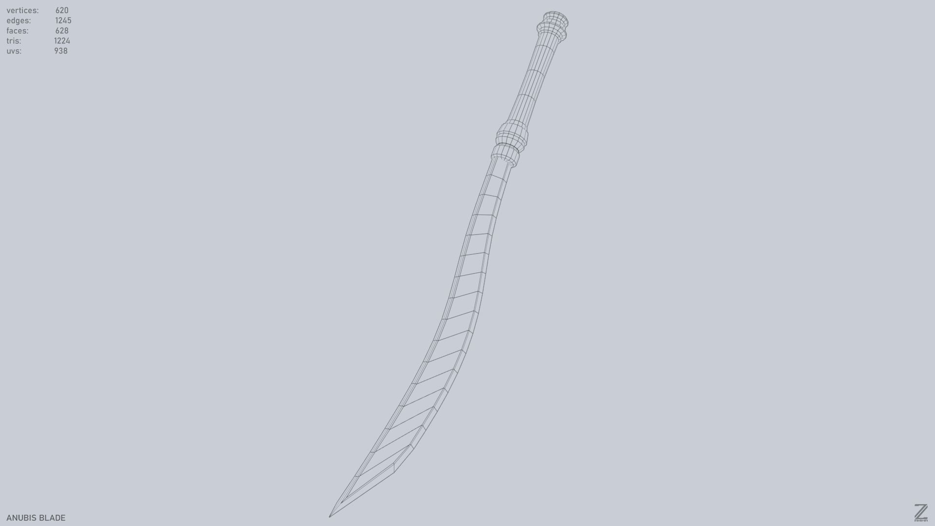 Anubis blade Low-poly 3D model_12