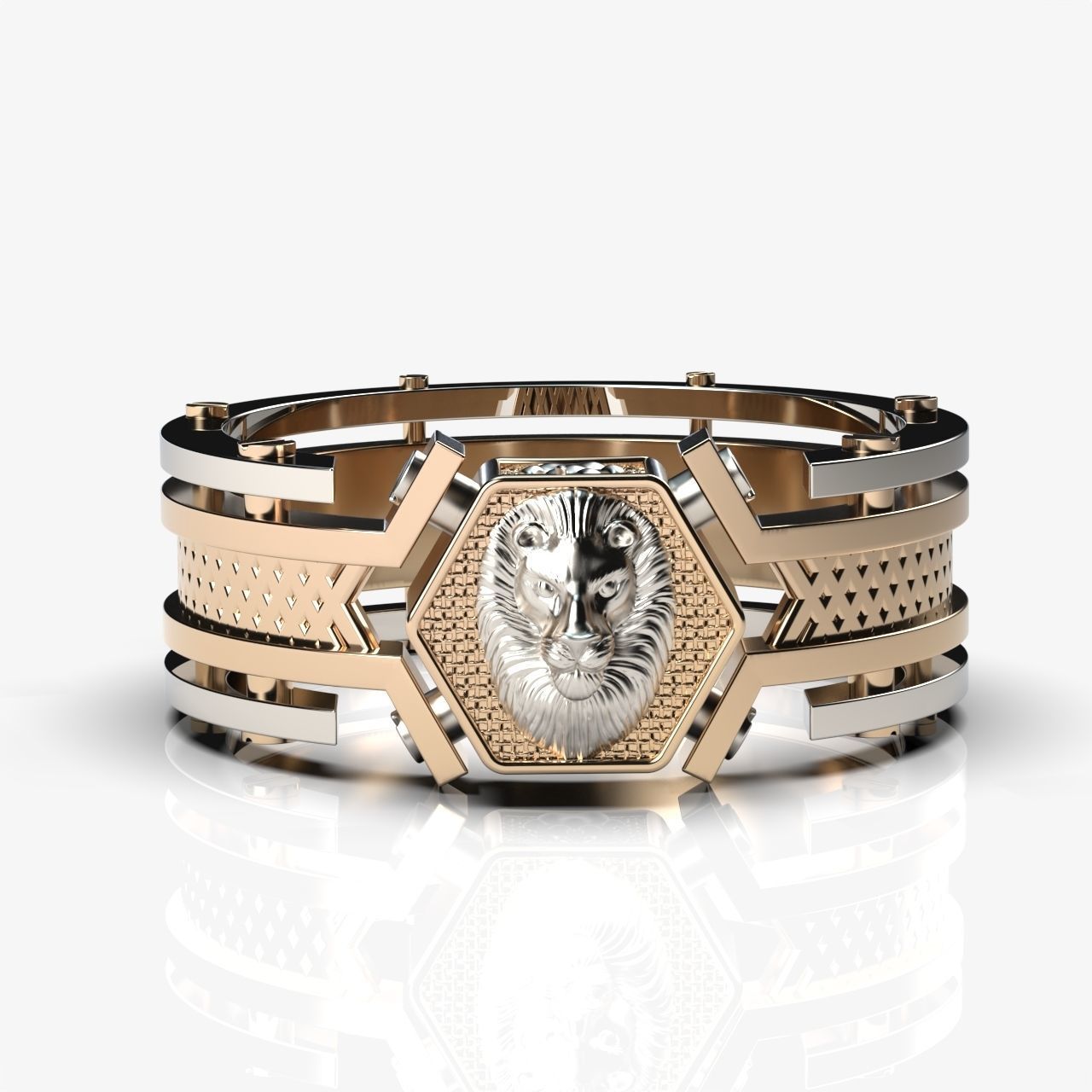 Lion ring  3D print model_1