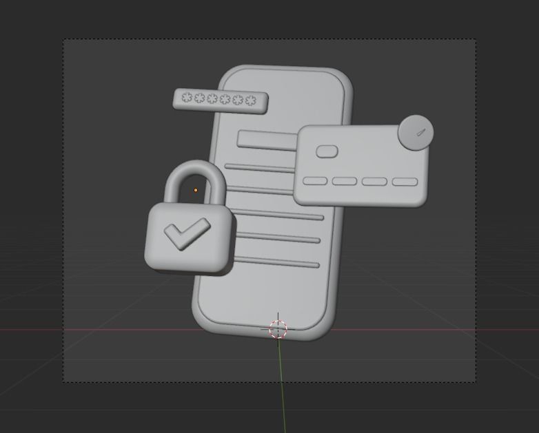 Online Business 3d Illustration  Icon Pack 3D model_17