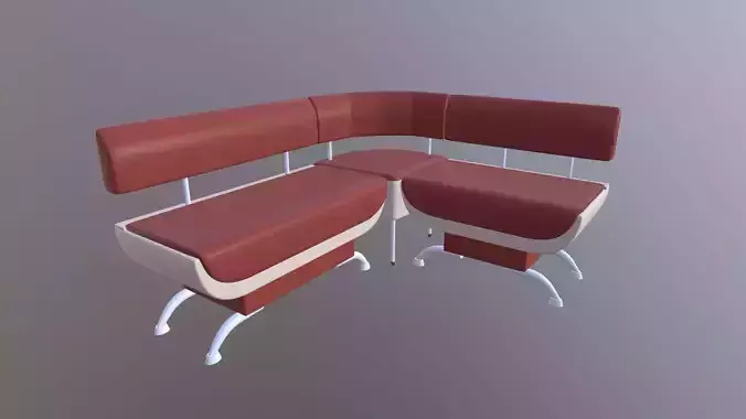 Rodnik Corner Bench Cappuccino 3D model