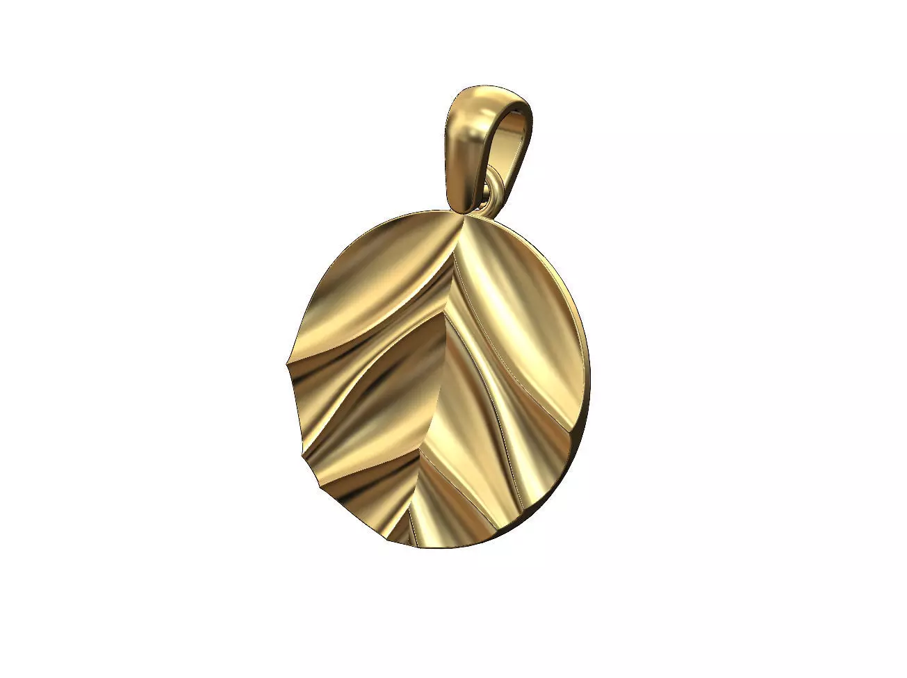 Concave abstract dome wave pattern pendant charm 3D print model_0