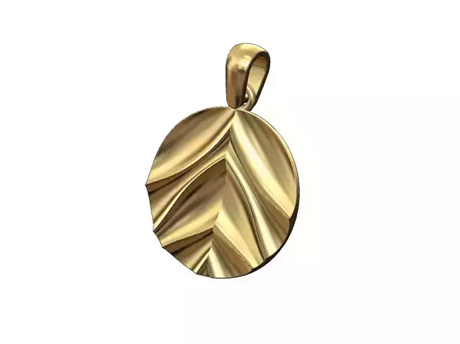 Concave abstract dome wave pattern pendant charm