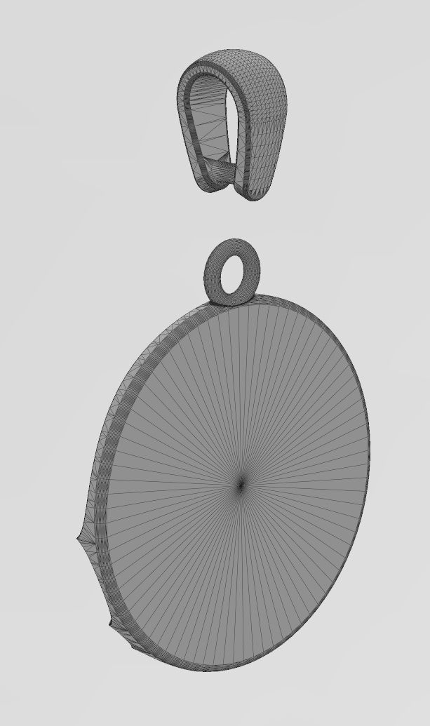 Concave abstract dome wave pattern pendant charm 3D print model_13