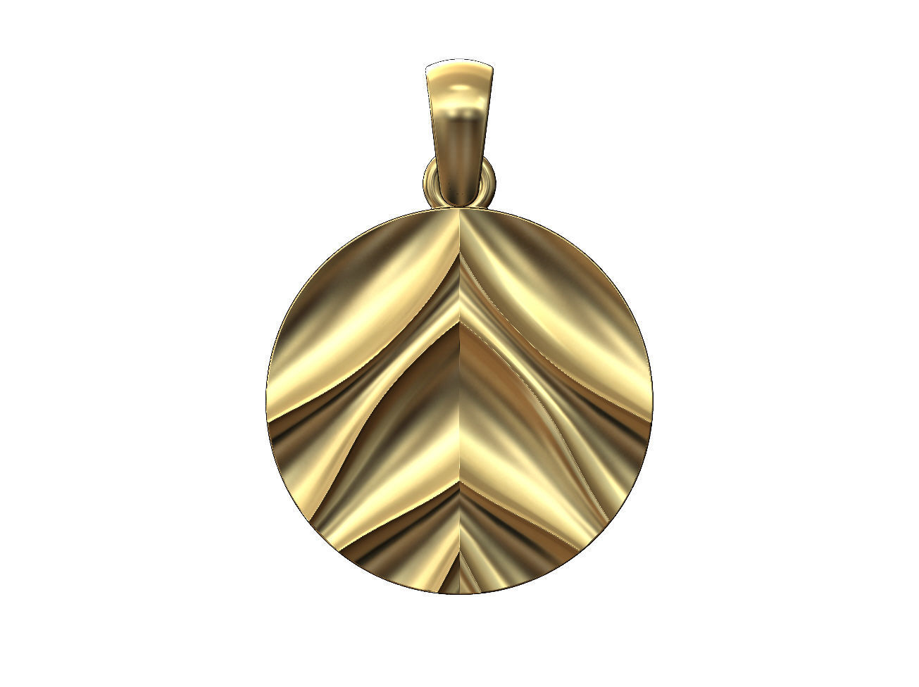 Concave abstract dome wave pattern pendant charm 3D print model_1