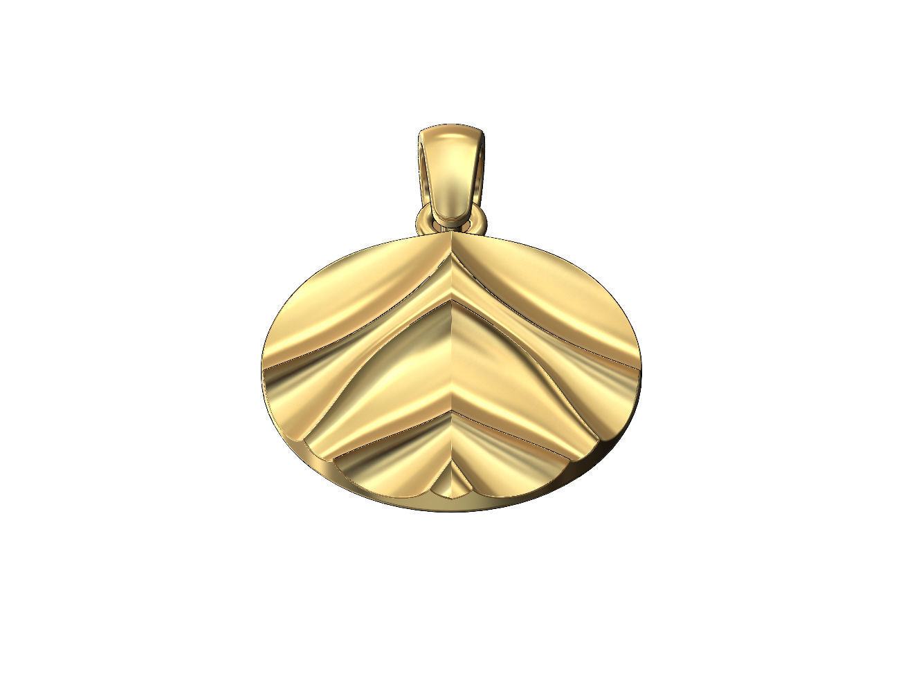 Concave abstract dome wave pattern pendant charm 3D print model_2