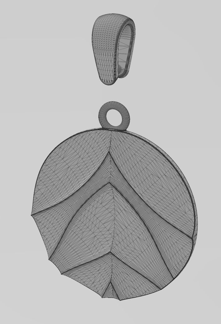 Concave abstract dome wave pattern pendant charm 3D print model_12